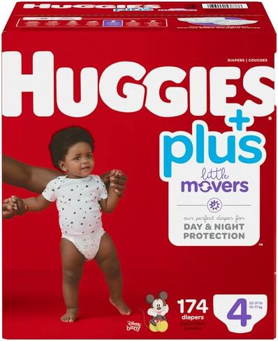 Huggies Plus Diapers, Size 4, 174 Count in Kuwait