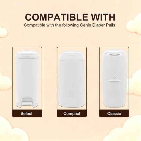 Jumbo Square Refills Disposal Bags Refill Compatible with Compatible with Diaper Genie Classic, Compact and Select Pails,Hold Up to 810 Newborn-Sized Diapers Per Refill, Pack of 3 in Kuwait