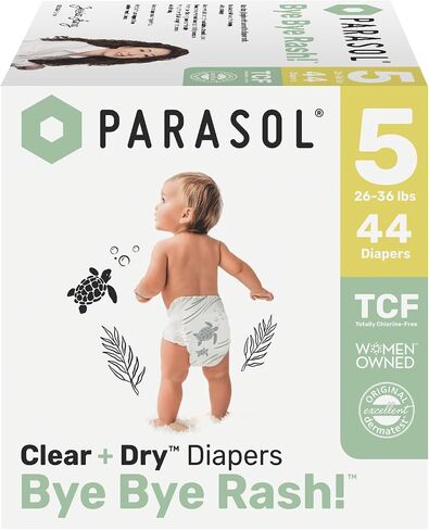 Parasol Clear+Dry Natural Disposable Diapers Size 5-44ct in Kuwait