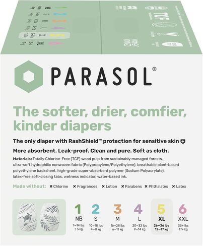 Parasol Clear+Dry Natural Disposable Diapers Size 5-44ct in Kuwait