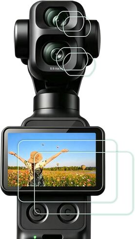 PCTC (2 + 2 Pack) Screen Protector for DJI Osmo Pocket 4 Pro, Tempered Glass 9H Hardness, Ultra HD, Touch-Sensitive, Scratch-Resistant in Kuwait