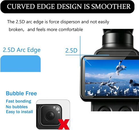 PCTC (2 + 2 Pack) Screen Protector for DJI Osmo Pocket 4 Pro, Tempered Glass 9H Hardness, Ultra HD, Touch-Sensitive, Scratch-Resistant in Kuwait