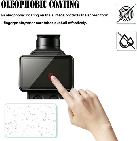 PCTC (2 + 2 Pack) Screen Protector for DJI Osmo Pocket 4 Pro, Tempered Glass 9H Hardness, Ultra HD, Touch-Sensitive, Scratch-Resistant in Kuwait