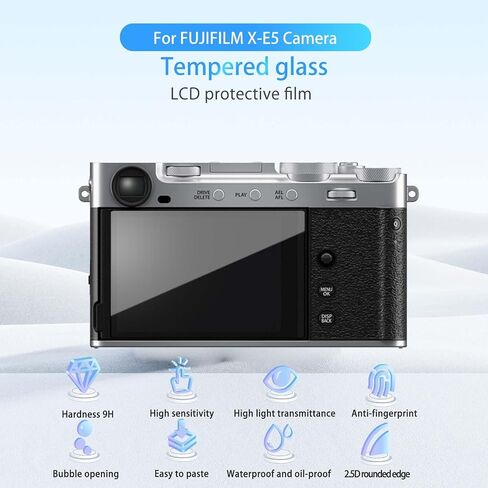NOUKAJU [3 Pack] Screen Protector for FUJIFILM X-E5, HD Tempered Glass,9h Hardness,Scratch,Anti-Fingerprin,Tempered Glass Film Guard for FUJIFILM X-E5 Camera in Kuwait
