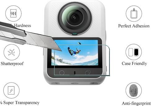 [3 Pack] for Xtra Sphra360 Camera Screen Protector, HD Clear 9H Hardness Anti-Scratch No Bubble Tempered Glass Screen Protector Protection Film Compatible with Xtra Sphra360 Camera (2 Inches) in Kuwait