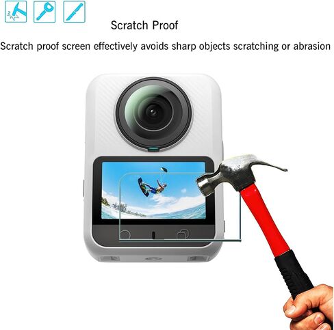 [3 Pack] for Xtra Sphra360 Camera Screen Protector, HD Clear 9H Hardness Anti-Scratch No Bubble Tempered Glass Screen Protector Protection Film Compatible with Xtra Sphra360 Camera (2 Inches) in Kuwait