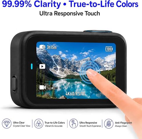 Custom Fit for Insta360 Go Ultra Camera Screen Lens Protector – 2 Tempered Glass Screen Protective Cover + 2 Lens PET Protector, Full-Screen Edge-to-Edge, Crystal Clear, Bubble-Free, Anti-Scratch in Kuwait