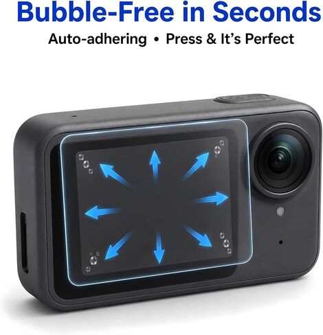 Custom Fit for Insta360 Go Ultra Camera Screen Lens Protector – 2 Tempered Glass Screen Protective Cover + 2 Lens PET Protector, Full-Screen Edge-to-Edge, Crystal Clear, Bubble-Free, Anti-Scratch in Kuwait
