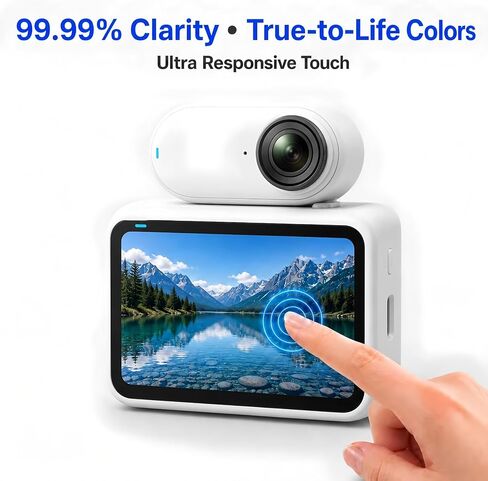 Custom Fit for Insta360 GO3s/Insta 360 GO 3s Camera Screen Protector and Lens Guard – [2Pcs]+[1Pcs] 9H Hardness Tempered Glass , Full-Screen Edge-to-Edge, Crystal Clear, Bubble-Free, Anti-Scratch in Kuwait