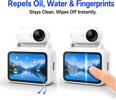 Custom Fit for Insta360 GO3s/Insta 360 GO 3s Camera Screen Protector and Lens Guard – [2Pcs]+[1Pcs] 9H Hardness Tempered Glass , Full-Screen Edge-to-Edge, Crystal Clear, Bubble-Free, Anti-Scratch in Kuwait