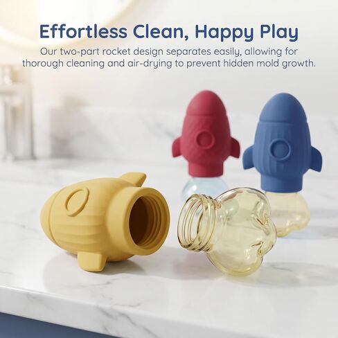 3pk Silicone Bath Toys for Toddlers 1–5 Sensory Water Squeeze Play in Kuwait