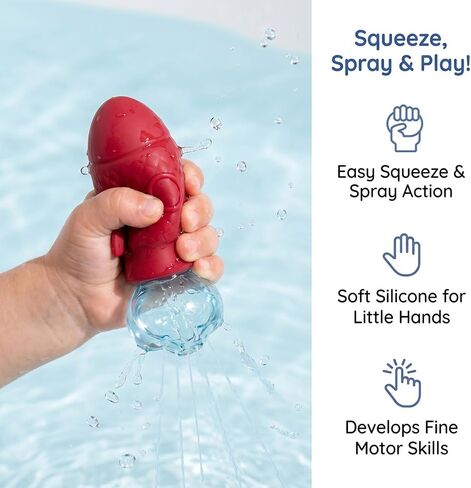 3pk Silicone Bath Toys for Toddlers 1–5 Sensory Water Squeeze Play in Kuwait