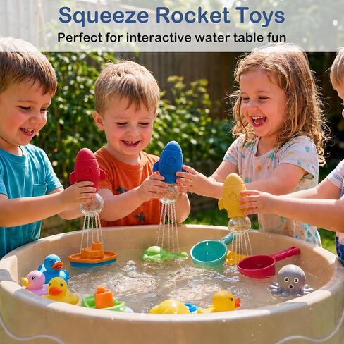 3pk Silicone Bath Toys for Toddlers 1–5 Sensory Water Squeeze Play in Kuwait