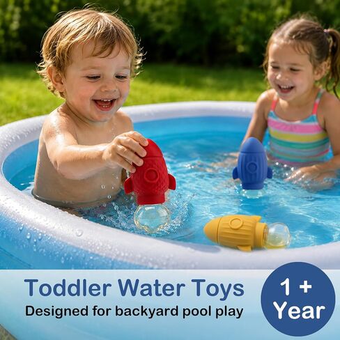 3pk Silicone Bath Toys for Toddlers 1–5 Sensory Water Squeeze Play in Kuwait