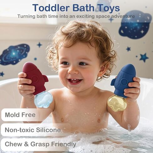 3pk Silicone Bath Toys for Toddlers 1–5 Sensory Water Squeeze Play in Kuwait