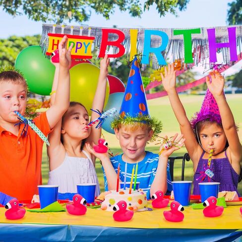 Goaste 50 Pieces Flamingo Rubber Ducks Bulk, Pink Flamingo Bath Toys, Cute Floating Squeaky Bathtub Ducks for Baby Shower, Birthday Party, Cake Decoration, Classroom Prizes in Kuwait