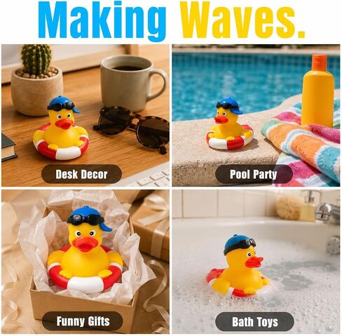 3" Rubber Duck [Sealed Hole, Floats Upright] - Baby Safe Bathtub Bathing Toy - Rubber Pool Duck in Kuwait