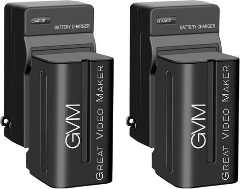 GVM V Mount Battery Plate with Two 14.8V/3A D-tap and 2-pin 5' DC Cable, for SD200R/200D/200S/300S/ LED Lights in Kuwait