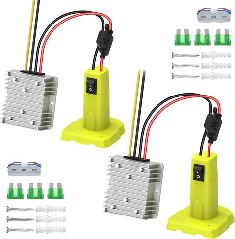 18V to 12V Step-Down Converter Compatible with Ryobi 18V Battery | DC 12V 15A 180W Output, Built-in Switch, 30A Fuse, Wire Terminal, Voltage Regulator for Power Wheels & RC Cars in Kuwait
