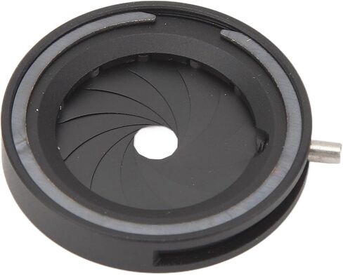 Adjustable Iris Aperture Diaphragm 1.2 to 18mm, Manual Lens Adapter with 12 Blades, Aluminum Alloy Iris Diaphragm for Camera Microscope Optical Systems in Kuwait