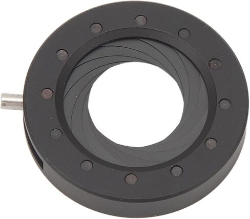 Adjustable Iris Aperture Diaphragm 1.2 to 18mm, Manual Lens Adapter with 12 Blades, Aluminum Alloy Iris Diaphragm for Camera Microscope Optical Systems in Kuwait