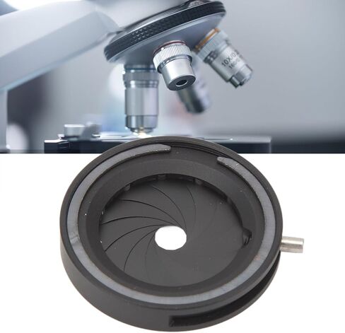 Adjustable Iris Aperture Diaphragm 1.2 to 18mm, Manual Lens Adapter with 12 Blades, Aluminum Alloy Iris Diaphragm for Camera Microscope Optical Systems in Kuwait