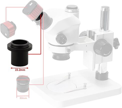 1X C-Mount Microscope Camera Adapter 23.2mm, for CCD Digital Eyepiece Lens Compatible, with Biological Microscopes Metal Construction in Kuwait