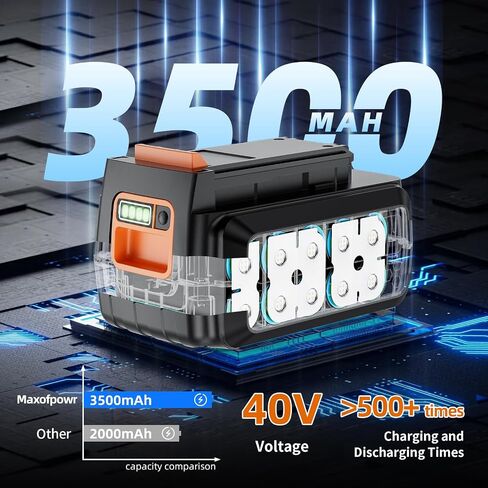 2 Pack 40V 3.5Ah Replacement for Black and Decker 40V Battery LBX2040 LBXR36 LBXR2036 LST540 LBX1540 LST136W Compatible with Black and Decker All 40V Power Tools and Charger in Kuwait