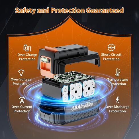 2 Pack 40V 3.5Ah Replacement for Black and Decker 40V Battery LBX2040 LBXR36 LBXR2036 LST540 LBX1540 LST136W Compatible with Black and Decker All 40V Power Tools and Charger in Kuwait