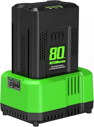 1 Pack 3.0Ah Battery Replacement for Greenworks 80V Battery, Compatible with Greenworks 80V Power Tools, Single-Port 80V Charger Compatible with Greenworks Pro 80V Battery in Kuwait