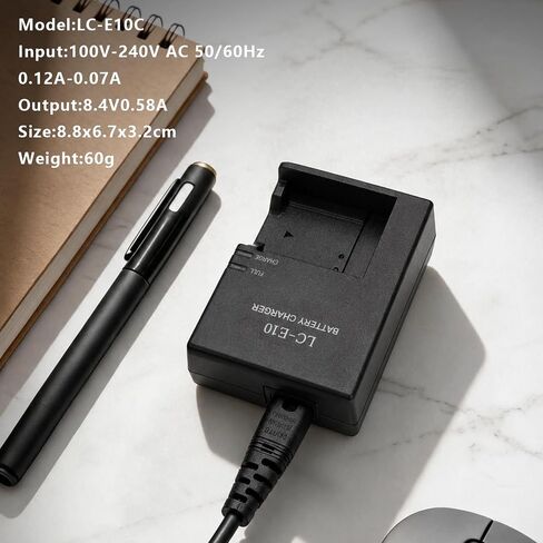 LC-E10 LC-E10E LP-E10 LC-E10C Quick Battery Charger Compatible with Canon EOS Rebel T7 T6 T5 T3 T100 4000D 3000D 2000D 1500D 1300D 1200D 1100D DSLR Digital Camera in Kuwait