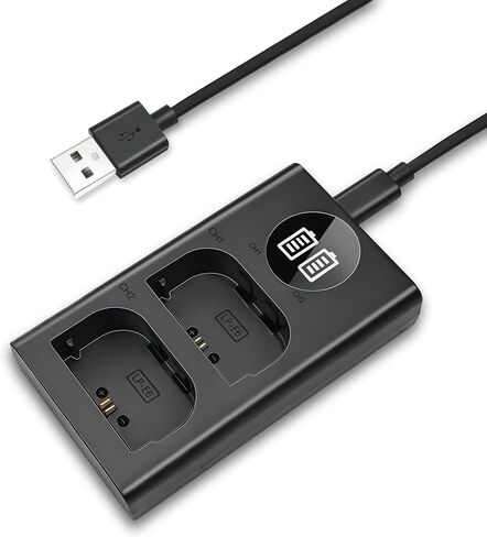 LP-E6 USB Dual Slot Charger for Canon EOS R6 Mark II R5 R6 R7 | Smart Camera Battery Charger for Canon LP-E6N LP-E6NH, Fits 5D Mark IV III II 6D II 90D 80D in Kuwait