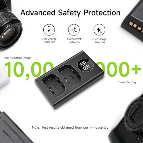 LP-E6 USB Dual Slot Charger for Canon EOS R6 Mark II R5 R6 R7 | Smart Camera Battery Charger for Canon LP-E6N LP-E6NH, Fits 5D Mark IV III II 6D II 90D 80D in Kuwait