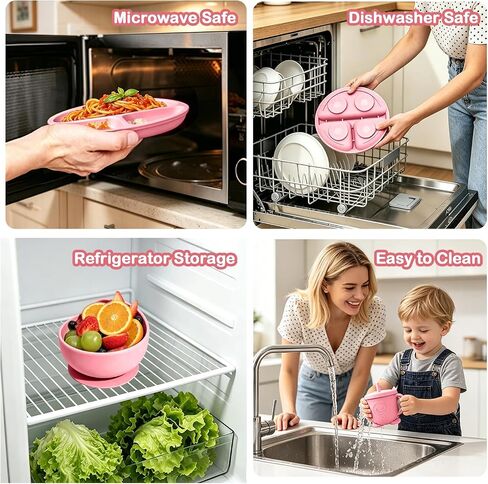 Silicone Baby Feeding Utensils Set for 6+ Months, 8 Pcs, Pink in Kuwait