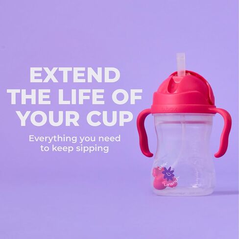 Lansinoh b.box Sippy Cup Replacement Straw Pack | Includes 1 Cleaning Brush, 1 Standard and 1 Weighted Straw, | Fits Sippy Cups in Saudi Arabia