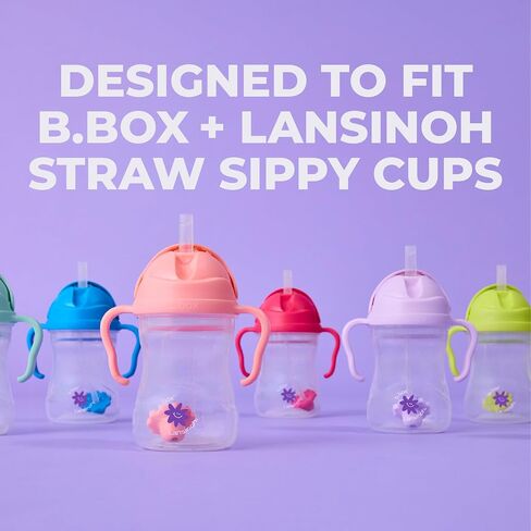 Lansinoh b.box Sippy Cup Replacement Straw Pack | Includes 1 Cleaning Brush, 1 Standard and 1 Weighted Straw, | Fits Sippy Cups in Saudi Arabia