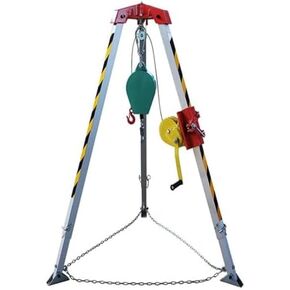 Emergency Tripod-Emergency Rescue Tripod - Heavy-Duty Confined Space Rescue Equipment & Fall Protection Kit for Reliable Safety Lifting in Rescue Operations，（1200lbs Winch） in Kuwait