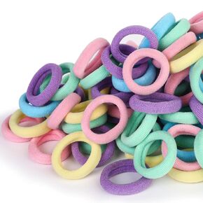 Kids Hair Ties for Toddler Girls, Cotton Baby hair Bands, Mini Hair Ponytail Holders No Damage, 1 Inch Diameter, 5 Colors in Saudi Arabia