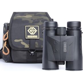 Laser Rangefinder Binoculars 10x42 Hunting Golf Khaki | 1968-yard long range, 0.15s fast laser measurement, ±0.5m accuracy, IP65 waterproof, HD optics for outdoor adventures in Kuwait