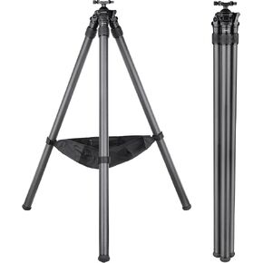 Carbon Fiber Hunting Tripod, 71" Inverted Shooting Tripod with 52mm Lever Ball Head, 66lbs Load Capacity, 2-Section Thick Bottom Leg Tube, for Hunting Shooting Camera Telescope-MK402R in Kuwait