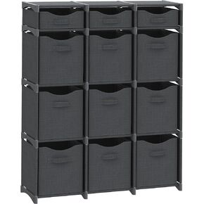 Cube Storage Organizer with Storage Bins Included - The Perfect Closet Organizers and Storage Solution. Includes 9 Storage Cubes, Great For Toy Storage, Closet Storage, Clothes Storage (Grey) in Saudi Arabia