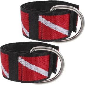 2pcs Adjustable Scuba Diving Wrist Strap with Stainless Steel D Ring and Nylon Webbing, Comfortable Fit Diving Gear Holder for Underwater Flashlight and Lights, for Boating in Kuwait