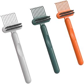 3 Pcs Comb Cleaner Brush Set, Mini Rake Bristle Brush Cleaner with Long Handle, Dual-Ended Hair Dust Build Up Removal Tool, Lightweight PP Hairbrush Cleaning Tool for Home and Travel in Kuwait