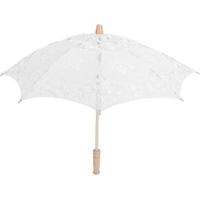 Lace Umbrella Parasol Vintage Wedding Bridal Umbrella for Photo Costume Party Supplies (White) in Saudi Arabia