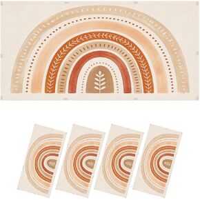 4 Pack Light Covers for Ceiling Lights Magnetic Fluorescent Light Covers for Classroom Scandinavian Nursery Boho Rainbow Print For Playroom Neutral Ceiling Lamp Shade for Home Office School in Kuwait