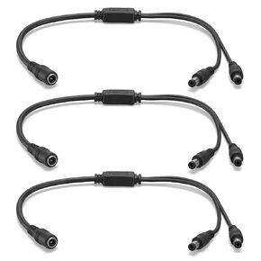 3 Pcs DC Power Splitter Cable 1 Female to 2 Male 5.5mm x 2.5mm 12 Volt Power Splitter for CCTV Cameras LED Strips in Kuwait