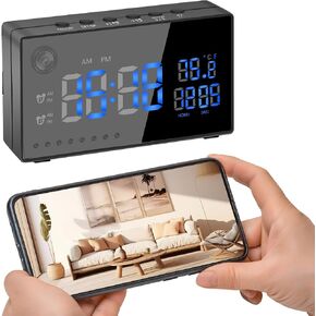 isekurity WiFi Security Hidden Camera 1080P Alarm Clock Spy Camera-No Sound | Hidden Camera with Motion Detection/Night Vision/120°Wide Angle,Wireless Secret Camera Nanny Cam for Home/Office Surveillance in Kuwait