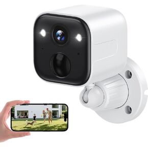 Wireless Outdoor Security Camera, Battery Powered WiFi Camera with 2K Color Night Vision, AI Motion Detection, 2-Way Audio, Spotlight, Siren, IP65 Waterproof, Cloud/SD Storage in Kuwait