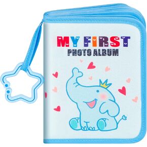My First Baby Photo Album, 21 4x6 Photos, Soft Cloth, Blue | Star Hook, Business Cards, Label Stickers, Children's Mirror, for Baby Showers Picture, and Family Travel Memories in Kuwait
