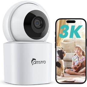Pet Camera 5MP Indoor Security Camera with Phone App, 360° Pan/Tilt AI Motion Tracking for Dogs/Pets/Baby, 2.4/5GHz WiFi, 2-Way Audio, Night Vision, SD/Cloud Storage, Compatible with Alexa in Kuwait